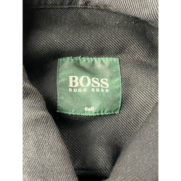 Hugo Boss Golf Shirt Mens Large Black Long Sleeve Button Down National Golf Club - Picture 4 of 10